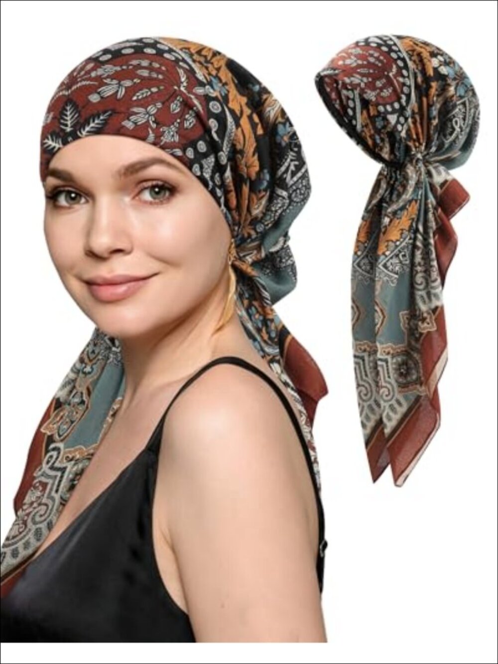 Pretied Chemo Head Scarf Turban Headwear Polyester Hair Loss Cover